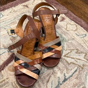 Chie Mihara Brown and Tan Strappy Sandals